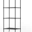 4 Tier Storage Shelves with Wheels, Heavy Duty Metal Garage Shelving Unit and Adjustable Feet, 865lb High Capacity Rolling Storage Shelf for Kitchen, Office, Dining Room (23.6"x 17.7"x 59"), Black