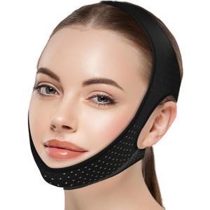 Chin Strap for Sleeping - Adjustable Anti Snoring Chin Strap - High Elasticity Traceless Snoring Solution - Breathable Airflow Jaw Strap for Sleep Apnea - Men and Women for Snore Stopper - 22IN