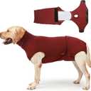 HEYWEAN Full Body Dog Diaper with a Puppy Nappies Physiological Dog Surgery Recovery Suit for Male Female Dogs (Wine Red, XXL)