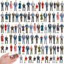 Juexica 200 Pcs 1: 75 Scale Mini People Figurines Model Trains Architectural Painted People Figures Tiny Plastic Miniature Figurines Sitting Standing Model for Miniature Scenes Museum Project