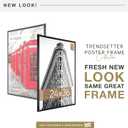 MCS Trendsetter 24x36 Poster Frame Black High-Gloss, Vertical & Horizontal Wall Hanging Large Picture Frame for Photos, Posters & Art Prints (1-Pack)