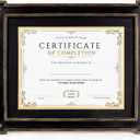 AELS 8.5 x 11 Diploma Frame for Wall and Tabletop Display, Vintage College Degree Document Certificate Frame with HD Glass, Fits 8.5 x 11 Certificates with Mat or 11 x 14 without Mat, Black with Gold