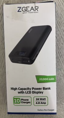 ZGEAR 20,000 mAh High Capacity Power Bank With LCD Display