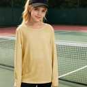 Girls Crew Neck Long Sleeve Shirts Trendy Cute Youth Tops Kids Fall Back to School Clothes