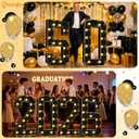 Pooqla 4 FT Light Up Marquee Numbers, Black Marquee Number Lights 4 Feet Tall for 5th 15th 50th Birthday, Giant Letter Big Mosaic Numbers for Balloons Party Anniversary Wedding Decorations, Number 5