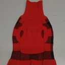 Dog Sweater Dress Plaid Knitwear for Small Medium Dogs Warm Puppy Pet Turtleneck Stretch Pullover Cute Fall Winter Vest Clothes with Leash Hole for Christmas (Red, S)