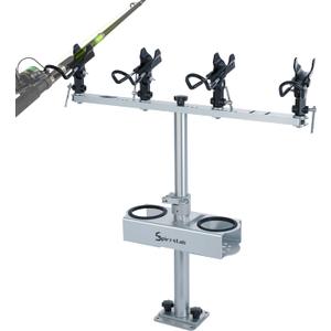 Spider Fishing Rod Holders for Boat, Aluminum Crappie Fishing Pole Mount, Adjustable Height & Angle, Boat Rod Rack for Spider Rigging
