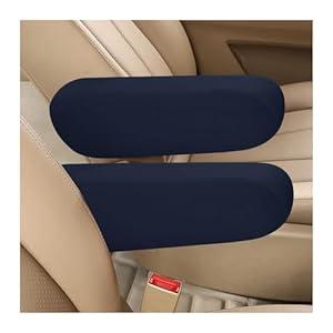 Augeny 2 PCS Car Front Seat Armrest Covers, Soft Elastic Fabric Auto Arm Rest Protector, Breathable Front Seat Armrest Cover Replacement, Universal Vehicle Interior Decor Accessories (Beige)