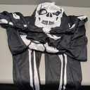 Halloween Skeleton Costume for Men - Comfy Adult Skeleton Jumpsuit with Hood Size XL