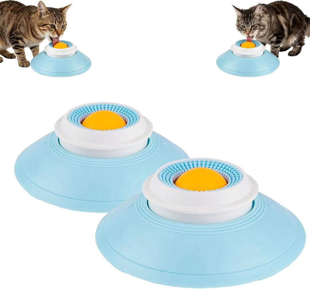 Slow Feeder Cat Bowl, Cat Food Bowl with Cat Lick Ball, Licking A Ball Add More Fun Bowl, Cat Slow Feeder Bowl, Slow Down Eating Speed and Add More Fun for Your Cats.