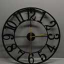 Sorbus 24-Inch Large Wall Clock  Decorative Black Metal Clock with Gold Hands  Silent, Battery Operated, Modern Wall Decor for Living Room, Kitchen, or Office  Great Gift for Housewarming or Office