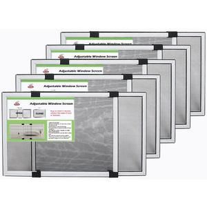 FLYZZZ Expandable Window Screen Large Adjustable Window Screens 19.8''H X 28-52W 5 Pack Replacement Window Screen for Window