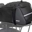 Rear Bike Rack Bag, 13L PVC Water Resistant Bicycle Bag for Road and Mountain Bikes, Commuter Bag for Grocery Shopping and Cycling, Black (Large)