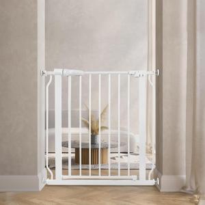 BalanceFrom Walk-Thru Safety Gate for Baby and Pets, Child Proof Fence for Doorways, Stairways, Hallways, 29.1" to 33.8" Opening, 30" Height, White