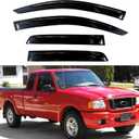 KPY Window Visor Compatible with Ford Ranger 1999-2011 & Mazda B2300/B4000 1999-2010 & Mazda B3000 1999-2008, Rain Guard Vent Deflectors Tape-On, 2002 2003 2004 2005 2006 2007 2009 (Extended Cab)