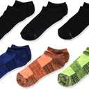 Hanes boys Moves Socks, Breathable Mesh Performance Socks, Crew, Ankle & No Show, Moisture-wicking, 6-pack (Large)
