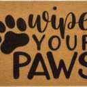 Utaly Dog Paws Welcome Welcome Front-Door-Mat Wipe Your Paws Outdoor Indoor Coir-Doormat Non-Slip Backing Mats for Entrance Outside Porch Funny-Decor (Wipe Your Paws Doormats, 29 * 17 Inch)