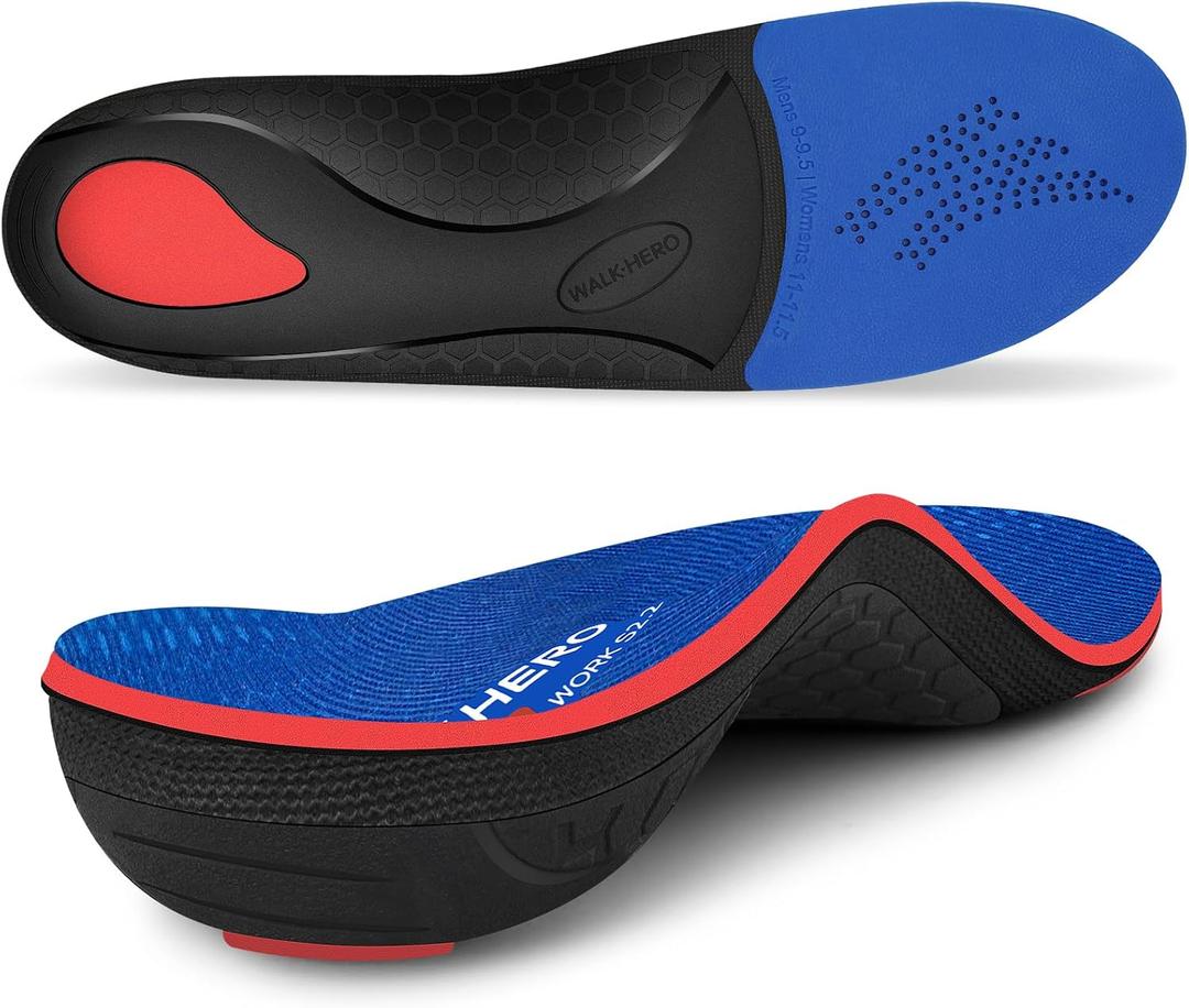 Maximum Cushion Shoes Inserts, Plantar Fasciitis Insoles for Men & Women, Arch Support Orthotics for Heel Pain Relief, Standing All Day, Work Boots (Mens 5-5.5 | Womens 7-7.5, Starry Blue)