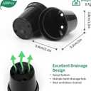 KINGLAKE GARDEN Small Black Plastic Pots,50 Packs 2 Inch Small Plant Pots with Drainage Holes,Mini Nursery Plastic Plant Planters for Succulents,Indoor Outdoor Plant