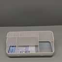 Bathroom Counter Organizer and Storage, 7 Slots Detachable Toothbrush Holders for Bathrooms, Anti-Slip Electric Toothbrush and Toothpaste Holder Countertop Vanity Organizer Accessories for Adults Kids (White Grey)