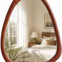 ZHUNFA Wooden Framed Vanity Mirror, 1728 Inch Wall Mirror for Bathroom | Decorative Wall Mirrors with Hanging Design, Modern Home Decor, Walnut
