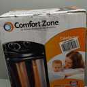 Comfort Zone Space Heaters for Indoor Use, Portable Electric Heater, Adjustable Thermostat, Infrared Heat, Quartz Tower Space Heater with 2 Heat Settings, Bedroom Heater, Black