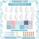 ForraFun 12 Set Oyster Shells Bulk for Crafts DIY -4''-5'' Ocean Pattern DIY Natural Oyster Shell Craft Kits with Decoupage Paper Napkin Paint Strips Brushes for Painting Beach Themes Wedding
