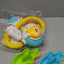 Toddler Bath Toys for Kids Ages 1-3 Baby Bath Shower Head Sprayer for Bathtub Toys-4 Stackable Shark Toy Boats with Bath Toys for Toddlers 1 2 3 4 Year, Water Table & Pool Play