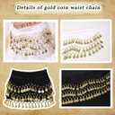Pirate Costume Women with Off Shoulder Dress Gold Sequin Belt Accessories Halloween Set Costume L