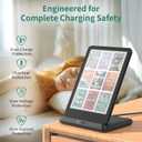 PlusAcc Wireless Charging Dock for Kindle Paperwhite Signature Editions (2022 & 2024 Releases) & Colorsoft Signature Edition & Smartphones, Foldable Charger Stand Compatible with iPhone 15 Pro Max