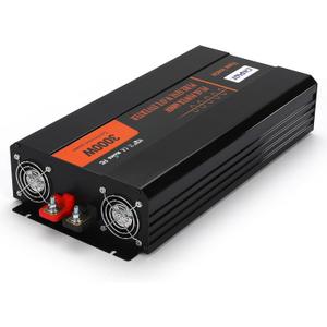 3000W Pure Sine Wave Inverter 12V DC to 120V AC Converter for Home, RV, Truck, Off-Grid Solar Power Inverter with Built-in 5V/2.1A USB, Reliable Cable, Remote Controller
