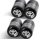 4 x Tire Valve Stem Caps Cover for Toyota TRD Metal Car Wheel Air caps Auto Valve Stem Caps Accessories 4 Pack Silver