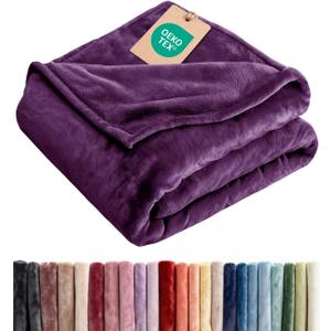 Fleece Blanket Full Size - Ultra-Soft Warm Flannel Fleece Blanket - Purple | Soft, Warm, Outdoor Picnic Blanket for Camping, Travel, Lightweight, Cozy, Anti-Static, Home Decor Gifts for Men & Women