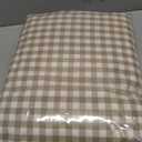 KKJIAF 4 Pieces Plaid Ruffle King Size Sheets Set, Cotton Gingham King Sheet Set Linen Feel Comfy Breathable Ruffed Plaid Bed Sheet Set with 16 Inches Deep Pocket, Taupe