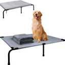 Outdoor Dog Elevated Bed for Large Dogs with Plush Mat, Durable Washable Raised Dog Beds, Indestructible Cooling Dogs Beds, Chew Proof Pet Cot Hammock for Large Breathable Outside (XL)