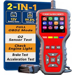 OBD2 Enhanced Scanner and Battery Tester 2-in-1, Car Code Reader and Engine Fault Diagnostic Tool for 1996+ OBDII Protocol Carsred