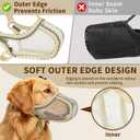 Mayerzon Dog Muzzle to Prevent Biting Scavenging Chewing, Soft Mesh Puppy Muzzles for Large Sized Dogs, Breathable, Reflective, Adjustable Mouth Guard for Grooming Walking Training (L, Khaki)
