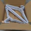 Wire Metal Clothes Hangers 100 Pack Bulk for Standard Size Shirts, Pants, Skirts, Space Saving, Non Slip,18 Inch 14.5 Gauge Ultra Thin Standard Dry Cleaner Coated Steel (100, White)