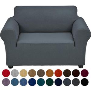 Joccun Stretch Chair Couch Cover,1-Piece Sofa Slipcover Spandex Jacquard Fabric Sofa Covers with Elastic Bottom, Washable Furniture Protector for Dogs, Cats, Kids (Armchair, Gray) (Small35" - 55", Grey)