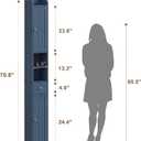 ChooChoo Narrow Bathroom Storage Cabinet with Adjustable Shelves, Tall Storage Cabinet with 2 Doors and 1 Drawer, Freestanding Cupboard for Small Spaces, Blue, 7.87"D x 7.87"W x 70.87"H