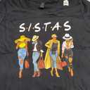 Sistas Afro Proud Black Sistas Women Queen African America T-Shirt (Black, M)