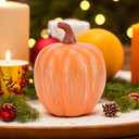 Starry Night Pumpkins, Twinkle Light Resin Pumpkins, One-Button Switch Control, Built-in LED Light, Indoor Glowing Night Light, Halloween Decor for Home (Orange)