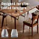 YSD 16PCS Chair Leg Floor Protectors, 1 inch Small Transparent Chair Leg Caps for Tilt Chair Legs, Hardwood Floor Protectors for Furniture Legs with Felt Pads Sliders,No Scratches No Noise (22-26mm32PCS)
