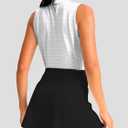 Soothfeel Women's Golf Polo Shirt Tank Tops Sleeveless 1/4 Zipper Collarless Quick Dry Athletic Tennis Shirts for Women (Blue, XS)