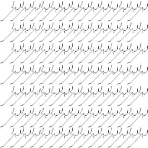 Funrous 100 Pack Peg Board Hooks Stainless Steel Pegboard Hooks Shelving Display Hanging Peg Board Holders for 1/8 and 1/4 Garage Storage Tools Organizer(4 Inch)