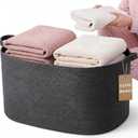 XXXXL 125L Extra Large Woven Blanket Basket, 25" x 18" x 17" Jumbo Cotton Rope Storage Basket with Handles Toy Storage Bins for Laundry Hamper Nursery Organizer Living Room Home(Dark Gray)
