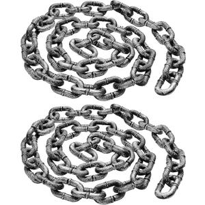 Spooktacular Creations 2 Packs Halloween Chains, 6 Feet Plastic Chains Props Fake Chain Link Prop for Costume Party Decoration, Dress-up Party, Halloween Cosplay Accessories