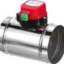 PATIKIL 4" Duct Damper, Stainless Steel Motorized Adjustable HVAC Volume Dampers Airflow Backdraft Damper Control for HVAC Air Balancing System, AC 24V