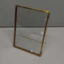 Glass Pressed Flower Frame Handmade, Floating Picture Frames for Pressed Flowers, Tabletop Artwork Photo Frames, Brass Desk Picture Frame for Home Office Plant Specimen, Gold, 5x7 Inches (5L" x 7W")