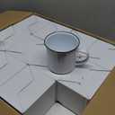 YOUKE OLA 24 Pack Sublimation Blanks Enamel Mug Camping Outdoor Coffee Travel Metal Mug with Silver Rim for Heat Transfer DIY Gift White 12oz